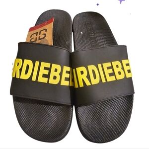 💰💖🔽Birdiebee Black and Yellow Slide Sandals